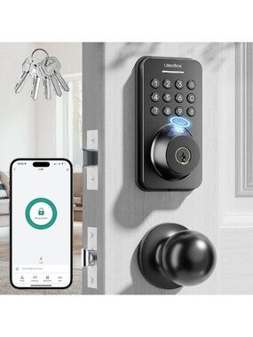 Keyless Entry Fingerprint Deadbolt Lock Set, Smart Door Lock with App Control